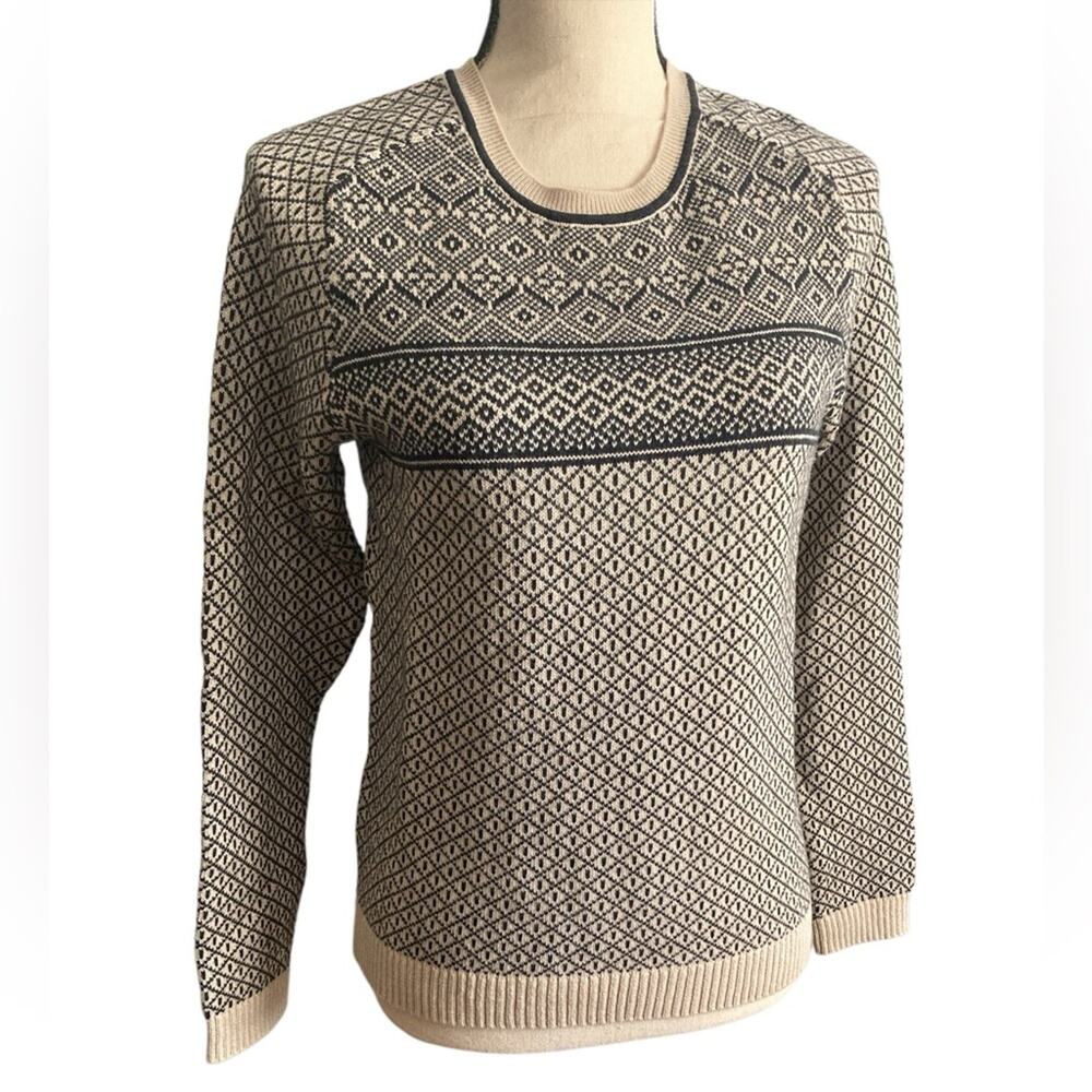 Gap crew neck navy and cream sweater ski Cabincore preppy classic size s